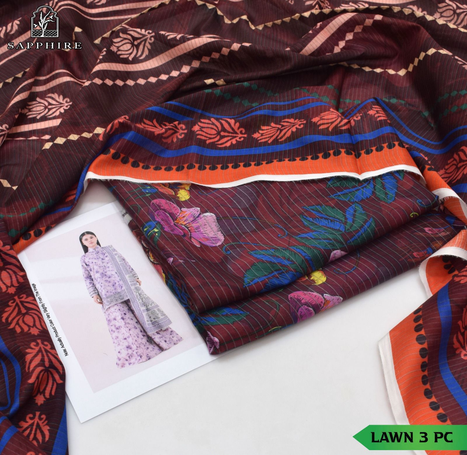 SAPPHIRE 3pc Summer Eid Collection Code:PE001