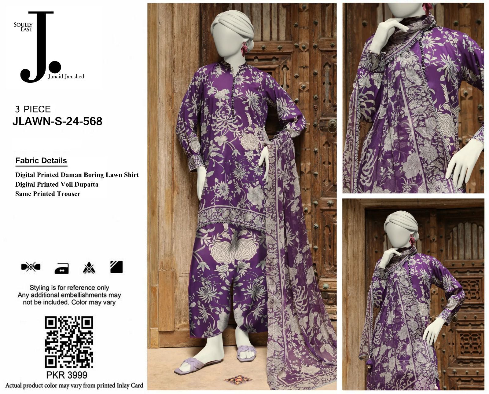 JUNAID JAMSHED 3pc Summer Casual Collection Code:vol1