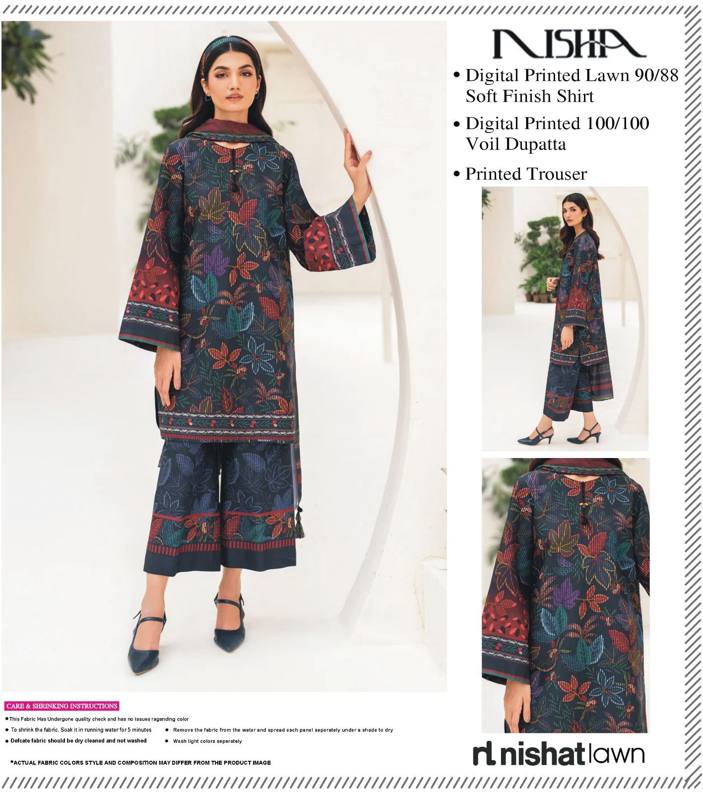 NISHA BY NISHAT 3pc Summer Eid Collection Code:PE001