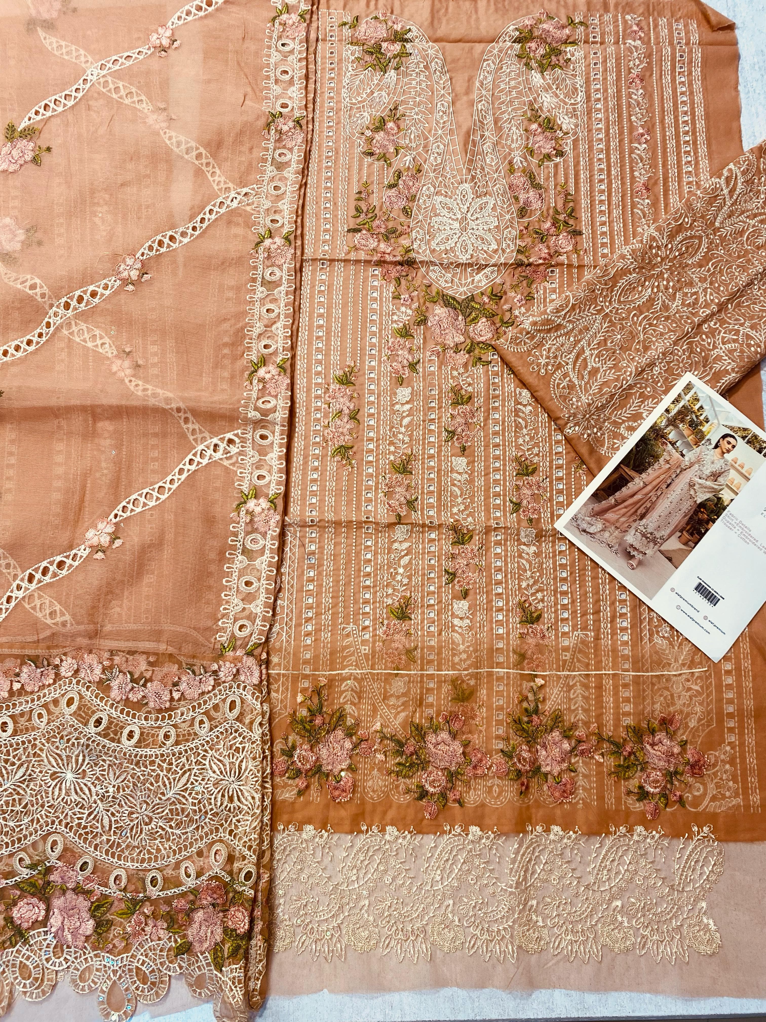 Elaf Premium - Luxury Embroidered Lawn Collection - ELM-12 Shahana Unstitched