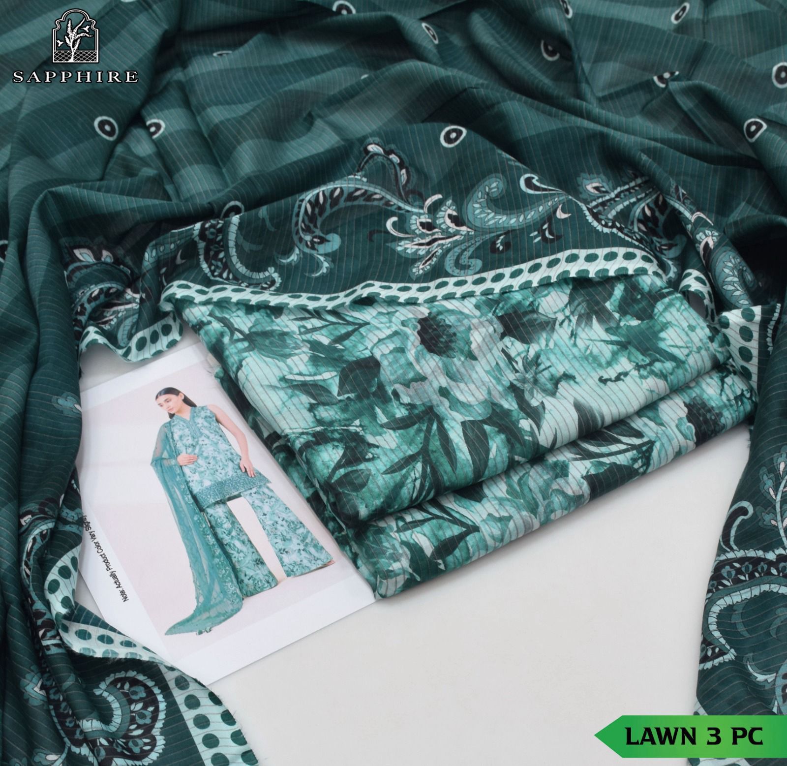 SAPPHIRE 3pc Summer Eid Collection Code:PE001