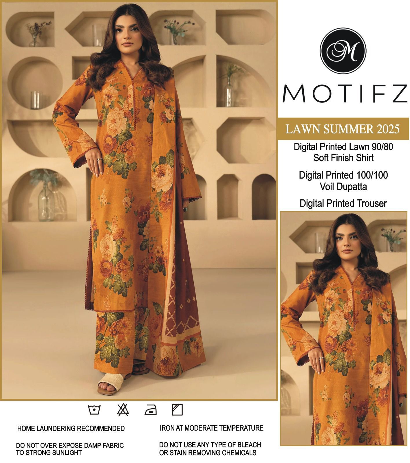 MOTIFZ 3pc Summer Eid Collection Code:PE001 unstiched