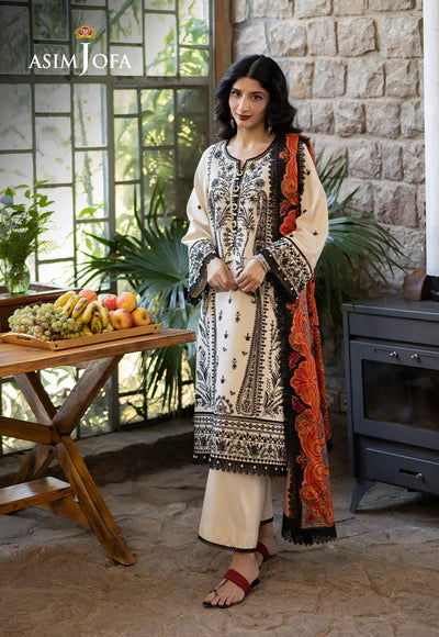Asim Jofa  AJUW-26 EMBROIDERED VISCOSE 3 PC