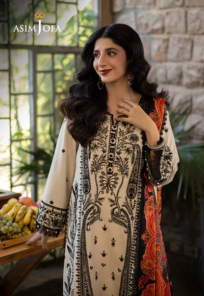 Asim Jofa  AJUW-26 EMBROIDERED VISCOSE 3 PC