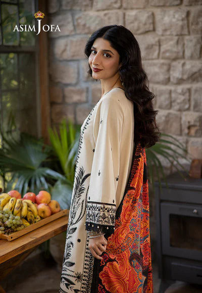 Asim Jofa  AJUW-26 EMBROIDERED VISCOSE 3 PC