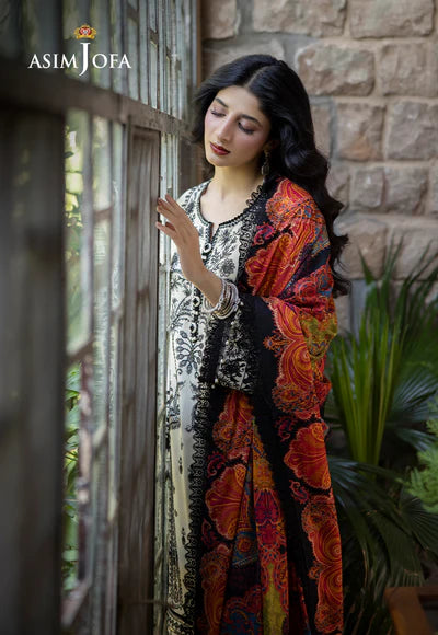 Asim Jofa  AJUW-26 EMBROIDERED VISCOSE 3 PC