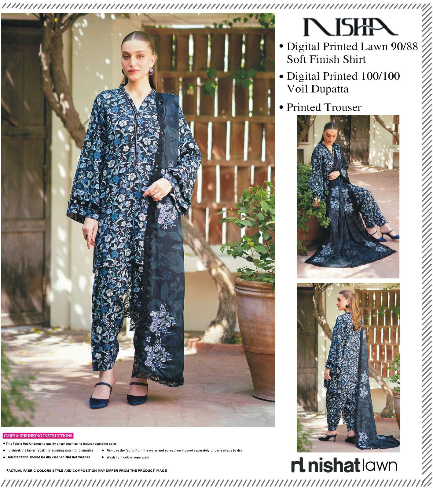 NISHA BY NISHAT 3pc Summer Eid Collection&nbsp; Code:PE001