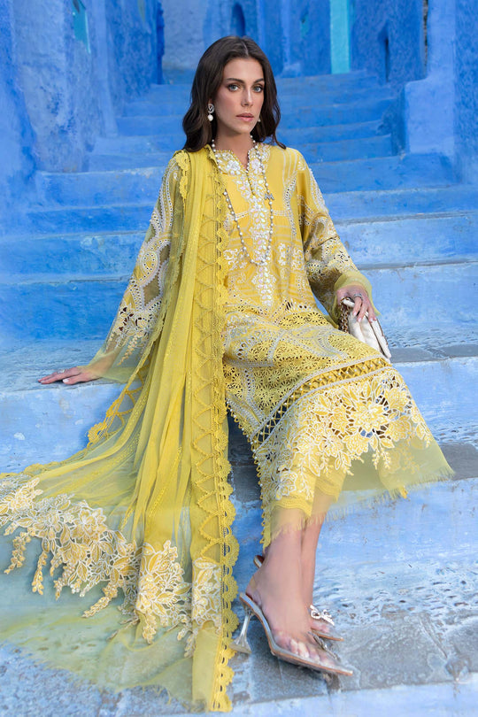 Maria B 3 Piece Unstitched Embroidered Lawn Suit  12-A