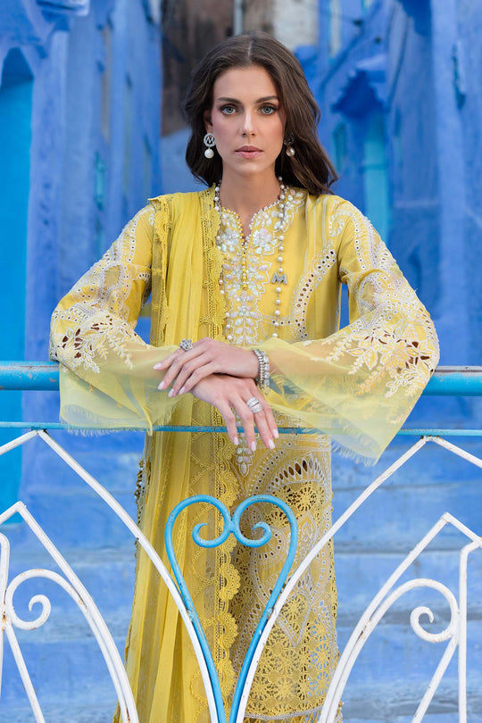 Maria B 3 Piece Unstitched Embroidered Lawn Suit  12-A