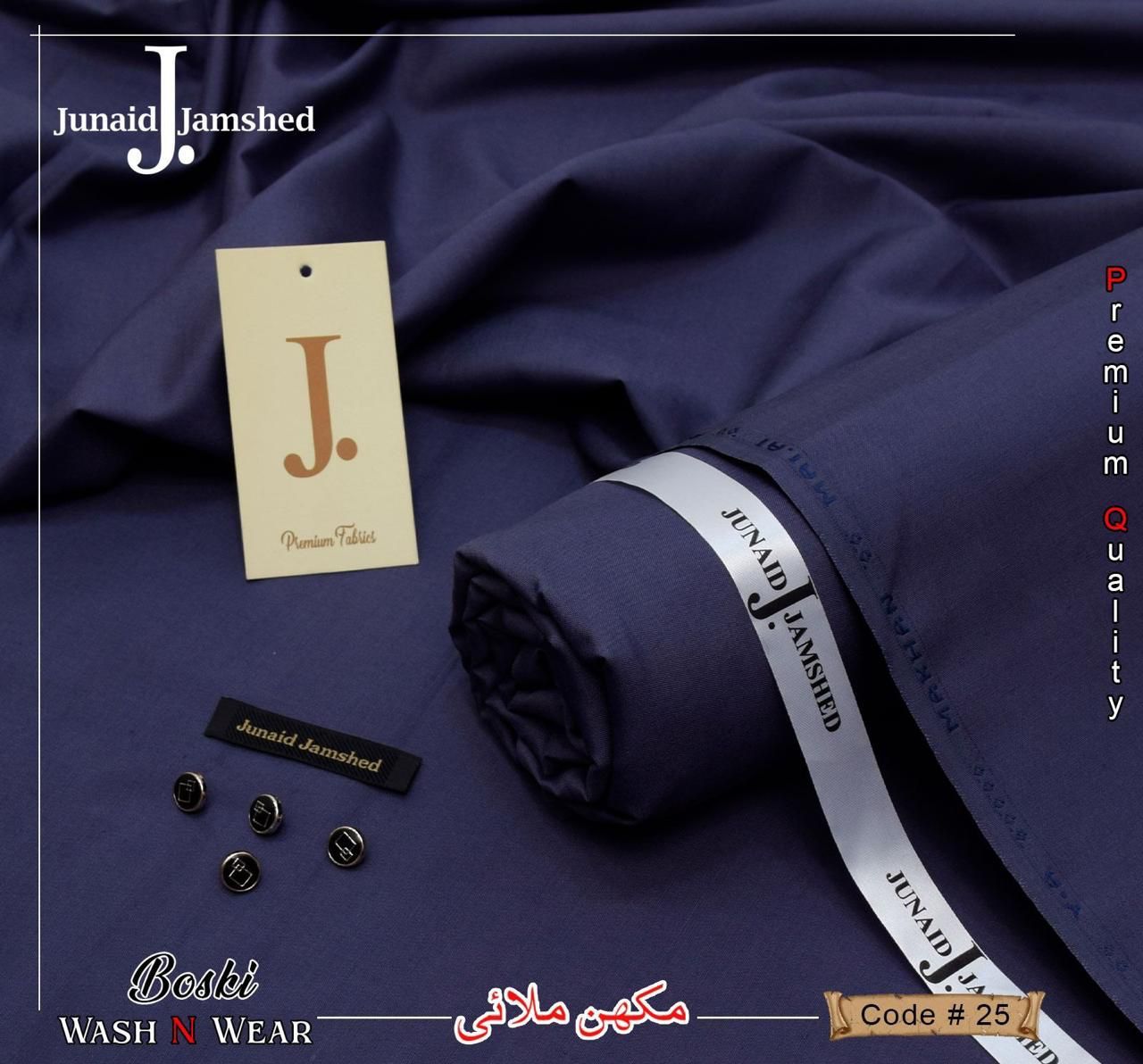 Brand *JUNAID JAMSHED.* J. *Boski Slub Wash n wear thread Stuff